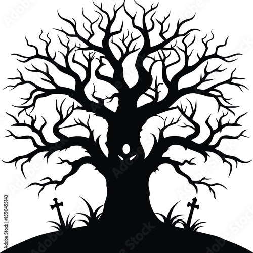 Silhouette of a Haunted Tree