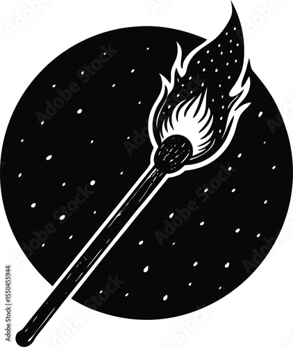 Silhouette of a Matchstick
