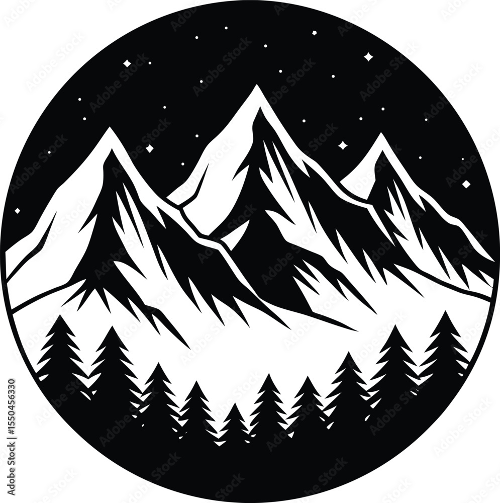 Obraz premium Silhouette of a Mountain Range