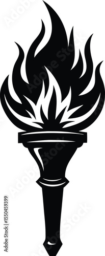 Silhouette of a Torch Flame