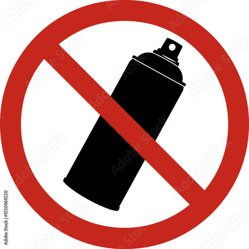 No spraying sign prohibiting aerosol use representing vandalism and graffiti prevention
