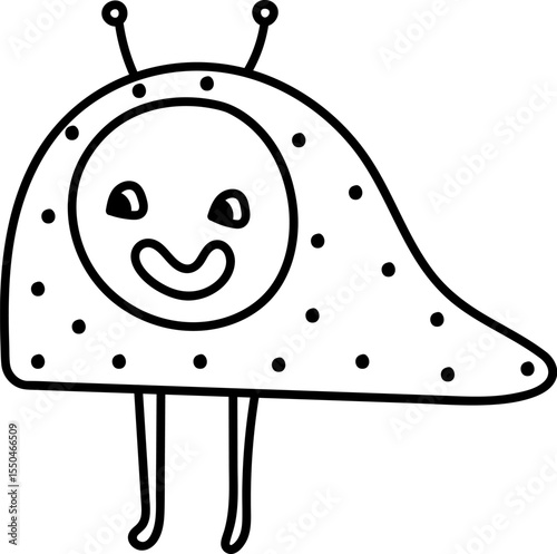 Smiling Bug Monster Doodle