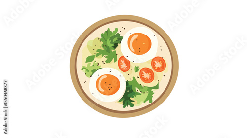Boiled Egg Food Vector Illustration