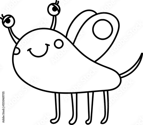 Smiling Cartoon Insect Monster