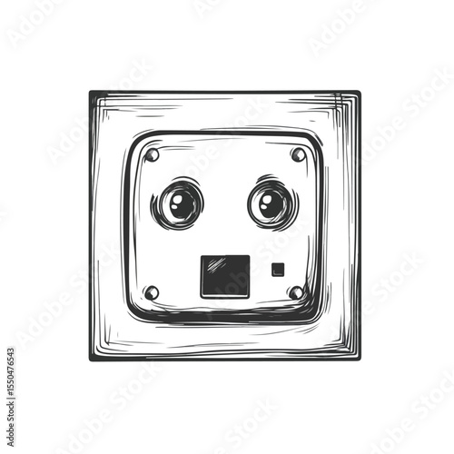 Cartoon Vector of Black Electric Plug - Professional Illustration