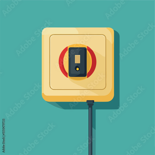 Modern Electronic Plug Socket Flat Vector Illustration