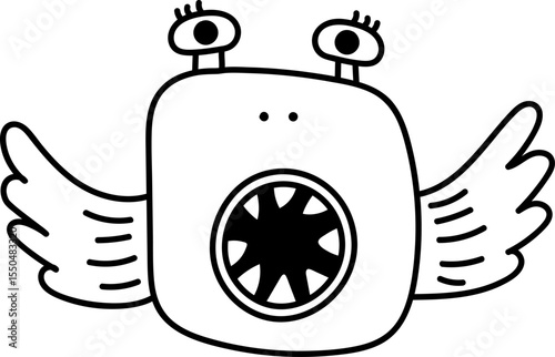 Quirky Monster with Wings