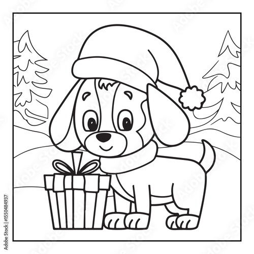 Bold & Easy Cute Christmas coloring book pages, line art, victor illustration, christmas, black and white designs, bold & easy coloring book, bold & easy coloring pages