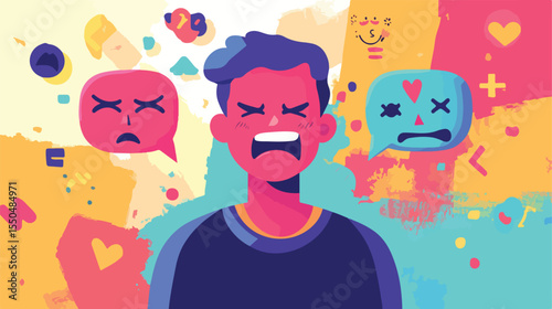 Emotions Regulation Design Flat Vector Illustration