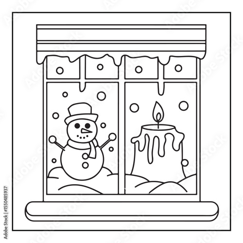 Bold & Easy Cute Christmas coloring book pages, line art, victor illustration, christmas, black and white designs, bold & easy coloring book, bold & easy coloring pages