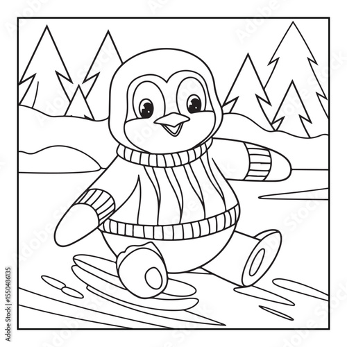 Bold & Easy Cute Christmas coloring book pages, line art, victor illustration, christmas, black and white designs, bold & easy coloring book, bold & easy coloring pages