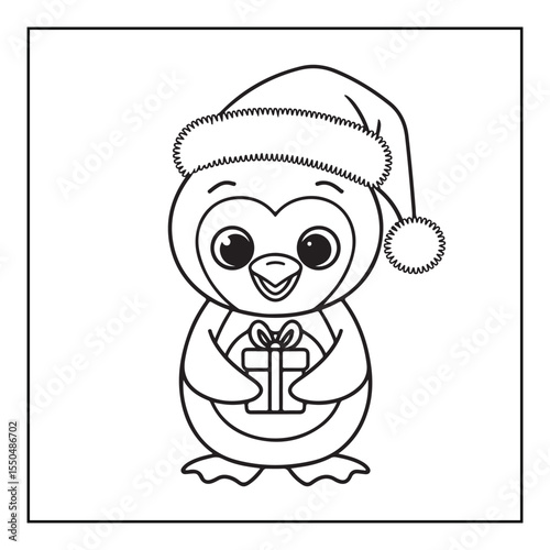 Bold & Easy Cute Christmas coloring book pages, line art, victor illustration, christmas, black and white designs, bold & easy coloring book, bold & easy coloring pages