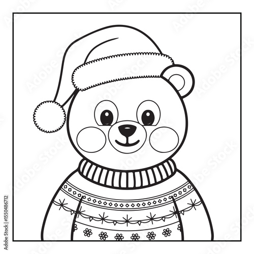Bold & Easy Cute Christmas coloring book pages, line art, victor illustration, christmas, black and white designs, bold & easy coloring book, bold & easy coloring pages