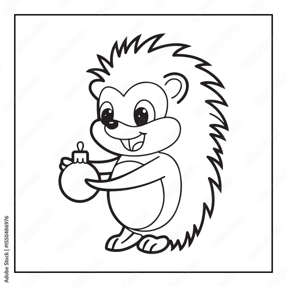 Obraz premium Bold & Easy Cute Christmas coloring book pages, line art, victor illustration, christmas, black and white designs, bold & easy coloring book, bold & easy coloring pages