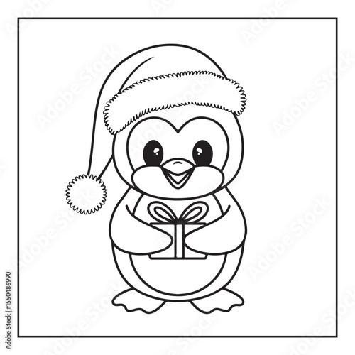 Bold & Easy Cute Christmas coloring book pages, line art, victor illustration, christmas, black and white designs, bold & easy coloring book, bold & easy coloring pages