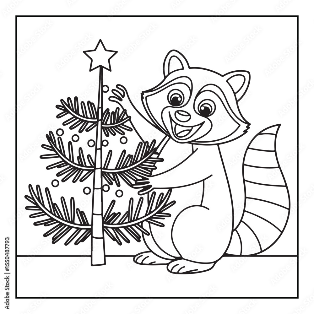 Obraz premium Bold & Easy Cute Christmas coloring book pages, line art, victor illustration, christmas, black and white designs, bold & easy coloring book, bold & easy coloring pages