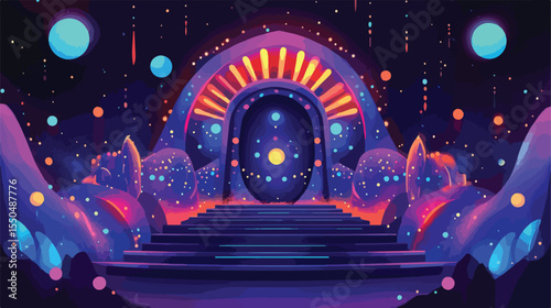 Colorful Entertainment Carnival Funfair Banner Vector Illustration