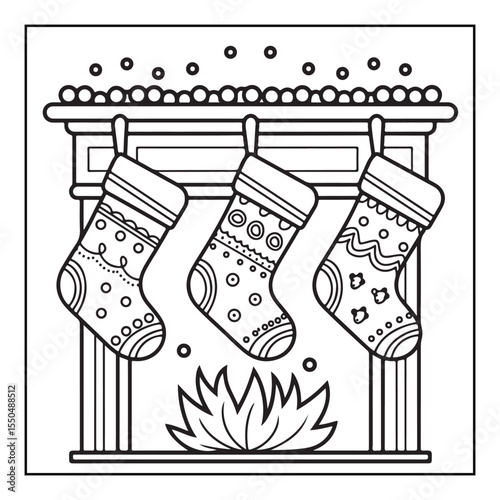 Bold & Easy Cute Christmas coloring book pages, line art, victor illustration, christmas, black and white designs, bold & easy coloring book, bold & easy coloring pages