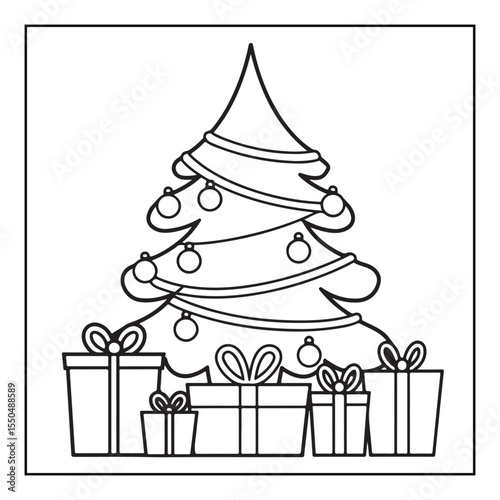 Bold & Easy Cute Christmas coloring book pages, line art, victor illustration, christmas, black and white designs, bold & easy coloring book, bold & easy coloring pages