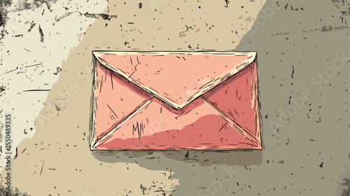 Envelope Mail Sketch Style Flat Vector Illustration
