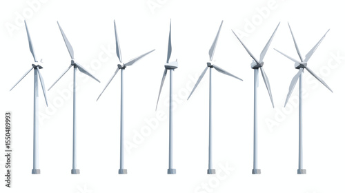 Wind Turbines Icon on White Background Vector