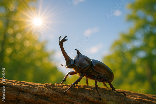 青空とカブトムシ