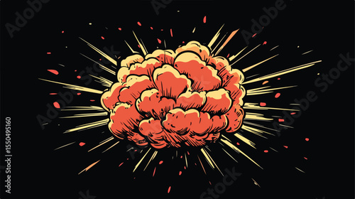 Explosion Bang Pop Art Style Icon Vector Illustration
