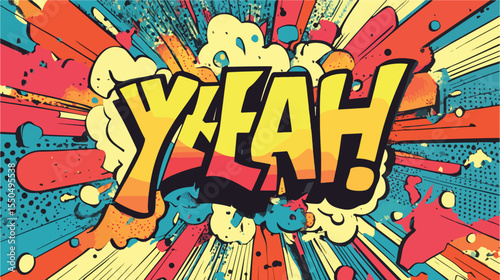 Explosion with Yeah Word Pop Art Style Animation