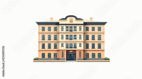 Modern House Facade Icon Vector Illustration