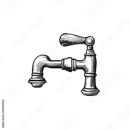 Colorful Cartoon Vector Illustration of a Water Faucet