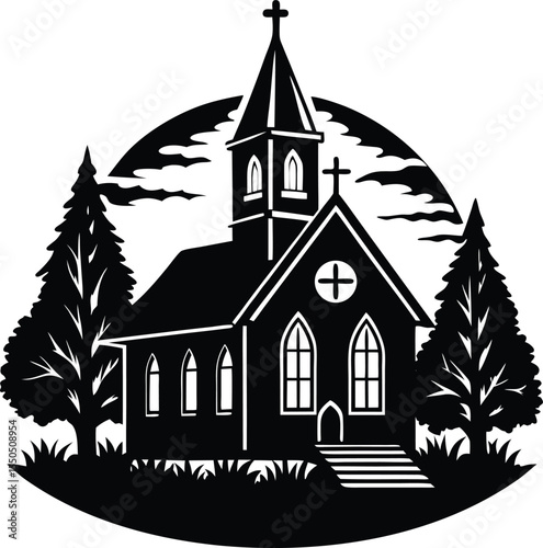 Church Cross Silhouette