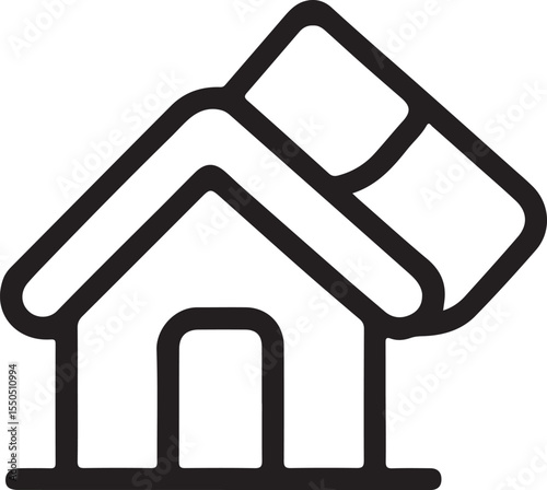 House with eraser on top