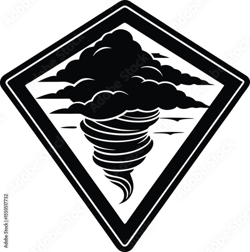 Tornado Warning Sign Silhouette