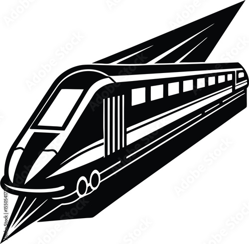 Silhouette of a Bullet Train