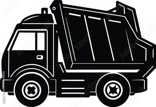 Silhouette of a Garbage Truck