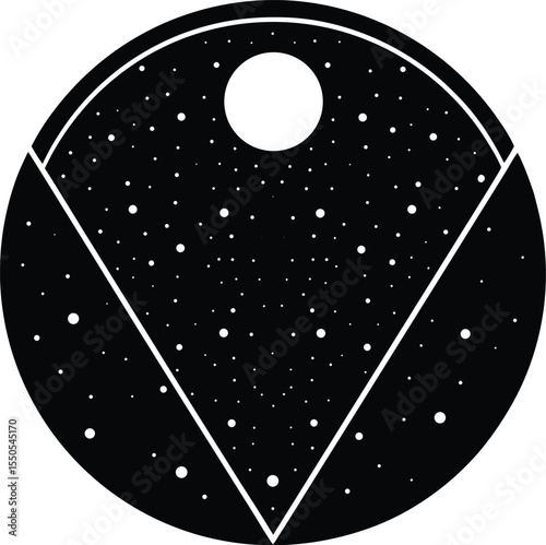 Silhouette of a Moon Phase Diagram
