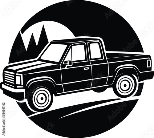 Silhouette of a Pickup Truck