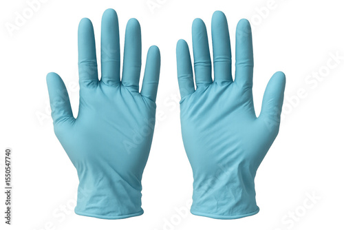 Wallpaper Mural Medical professional wearing blue nitrile gloves, providing sanitary protection and barrier against contamination with clean transparent backdrop Torontodigital.ca