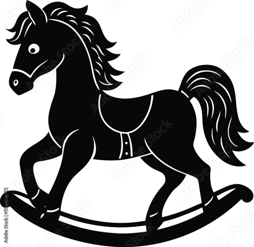 Silhouette of a Rocking Horse