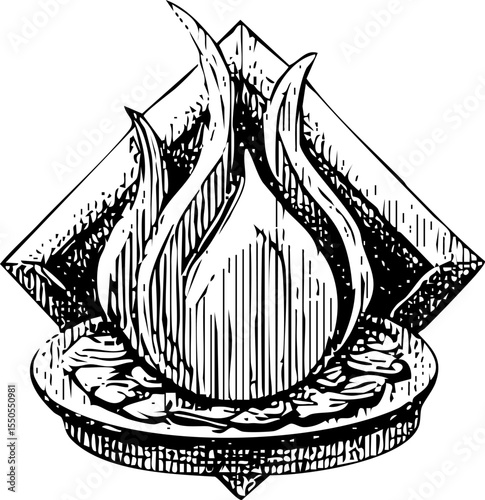 Black and white illustratio...