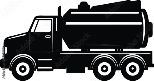 Silhouette of a Tank Truck