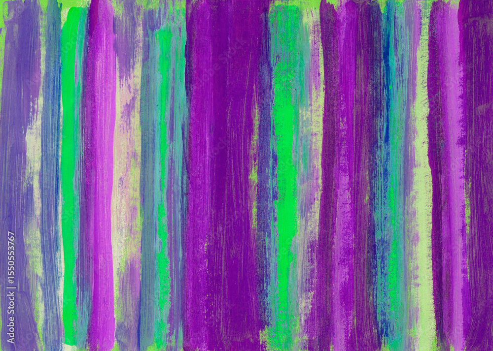 Textura pintada, líneas paralelas, pinturas acrílicas tonos morado, verde, azul