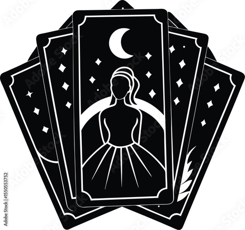 Silhouette of Tarot Cards