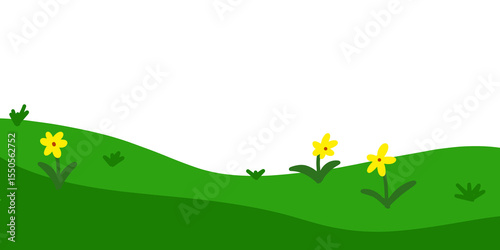 lanscape field ilustration cartoon hill