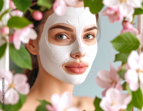 young woman with facial mask