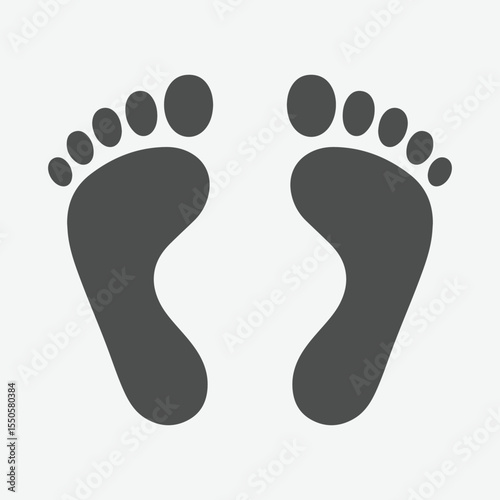 Footprints Path Vector Illustration on White Background