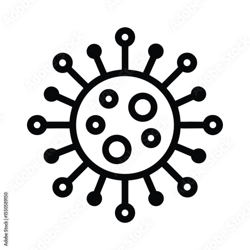 Virus Icon Outline Vector Illustration