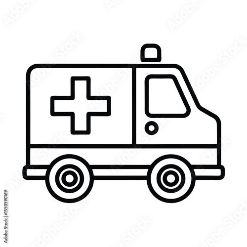 Ambulance Icon Outline Vector Illustration