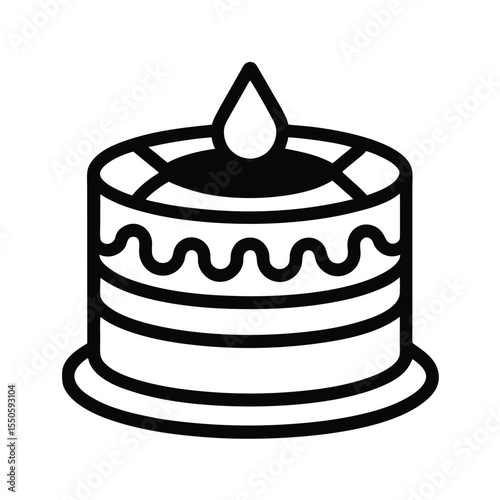 Cake Icon Outline Vector Illustration