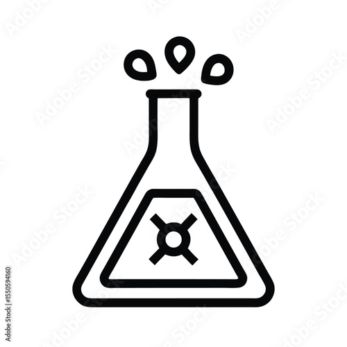 Chemical Reaction Icon Outline Vector Illustration